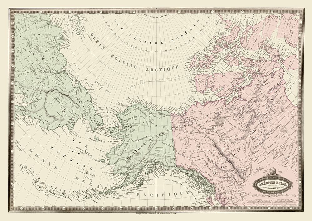 North America, Eastern Russia - Renouard 1860