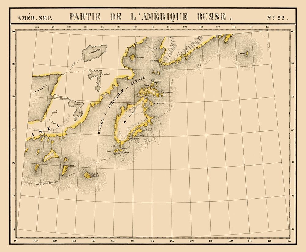 Alaska Southwest - Vandermaelen 1827