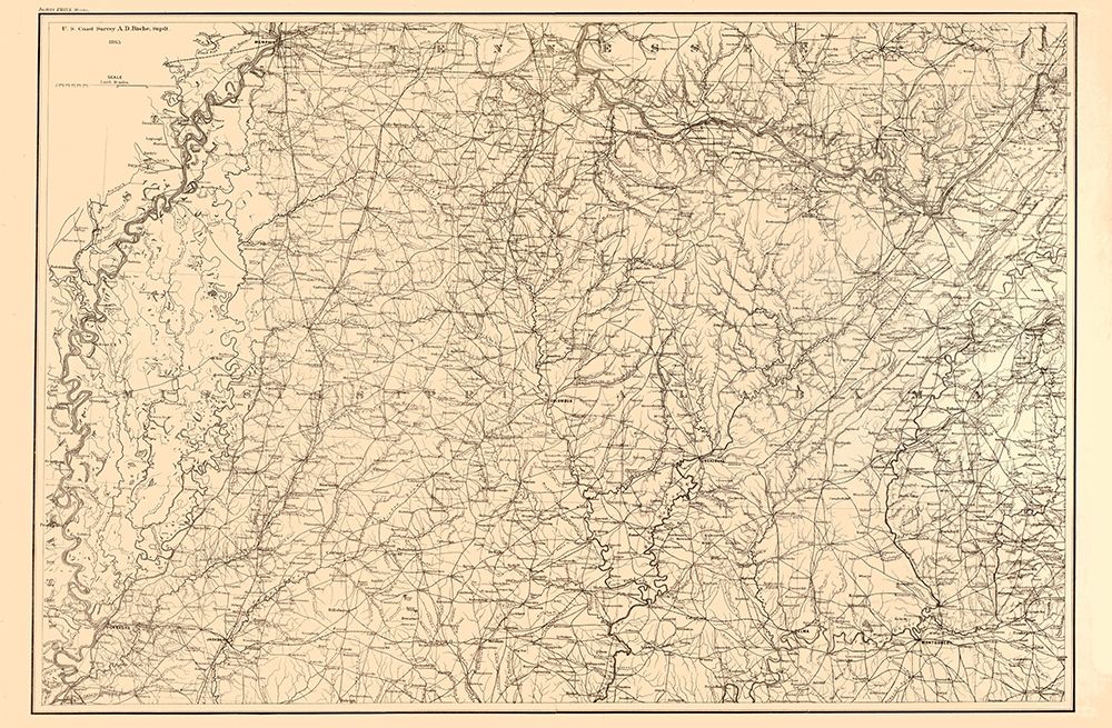 Alabama Mississippi Tennessee - Bache 1865