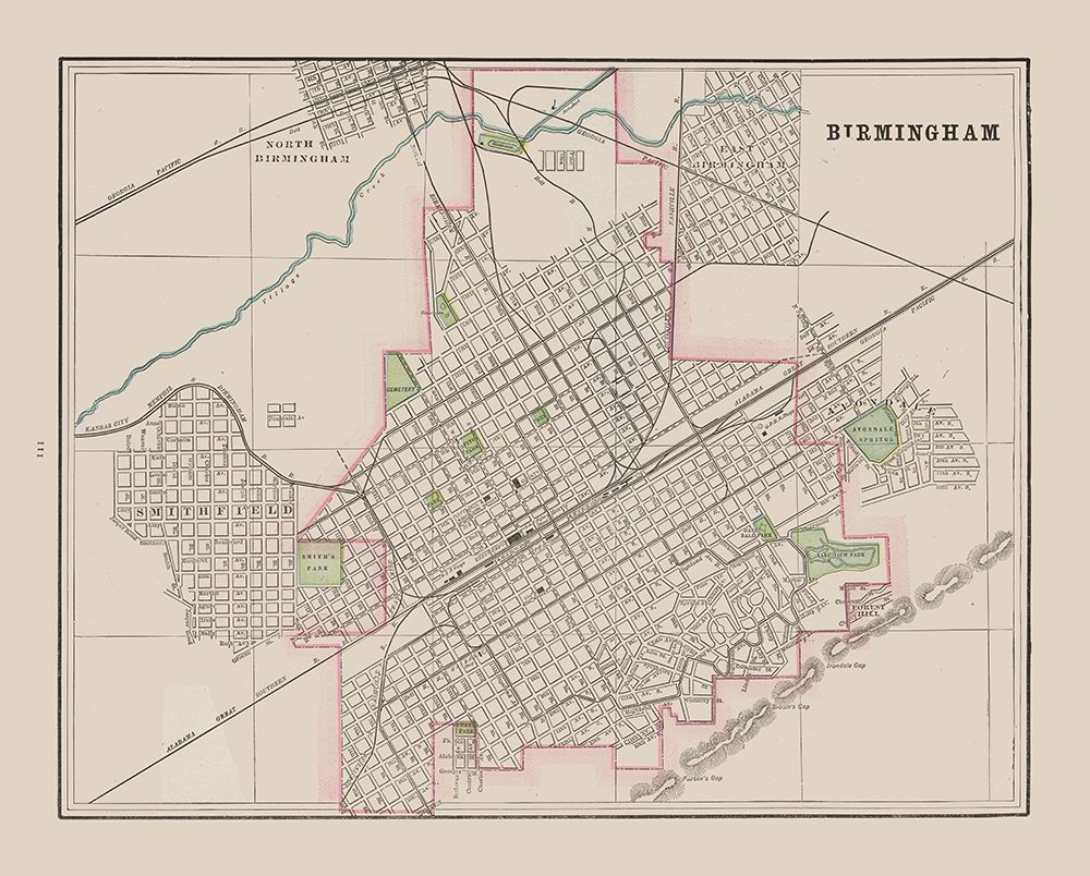 Birmingham  Alabama - Cram 1892