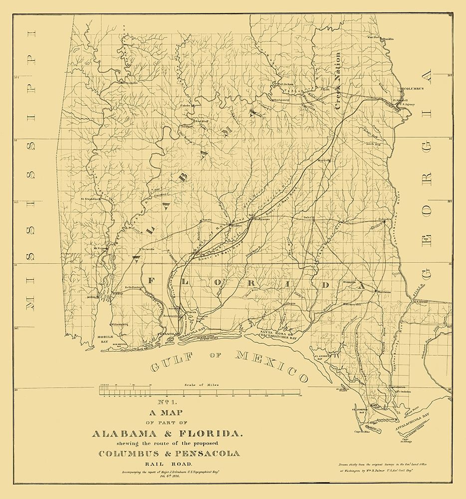 Columbus and Pensacola Railroad 1836