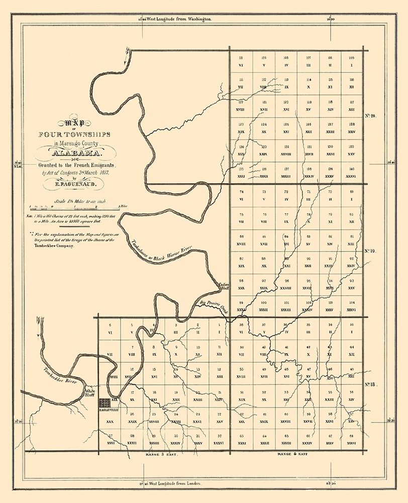 Marengo Alabama Townships - Paguenaud 1817