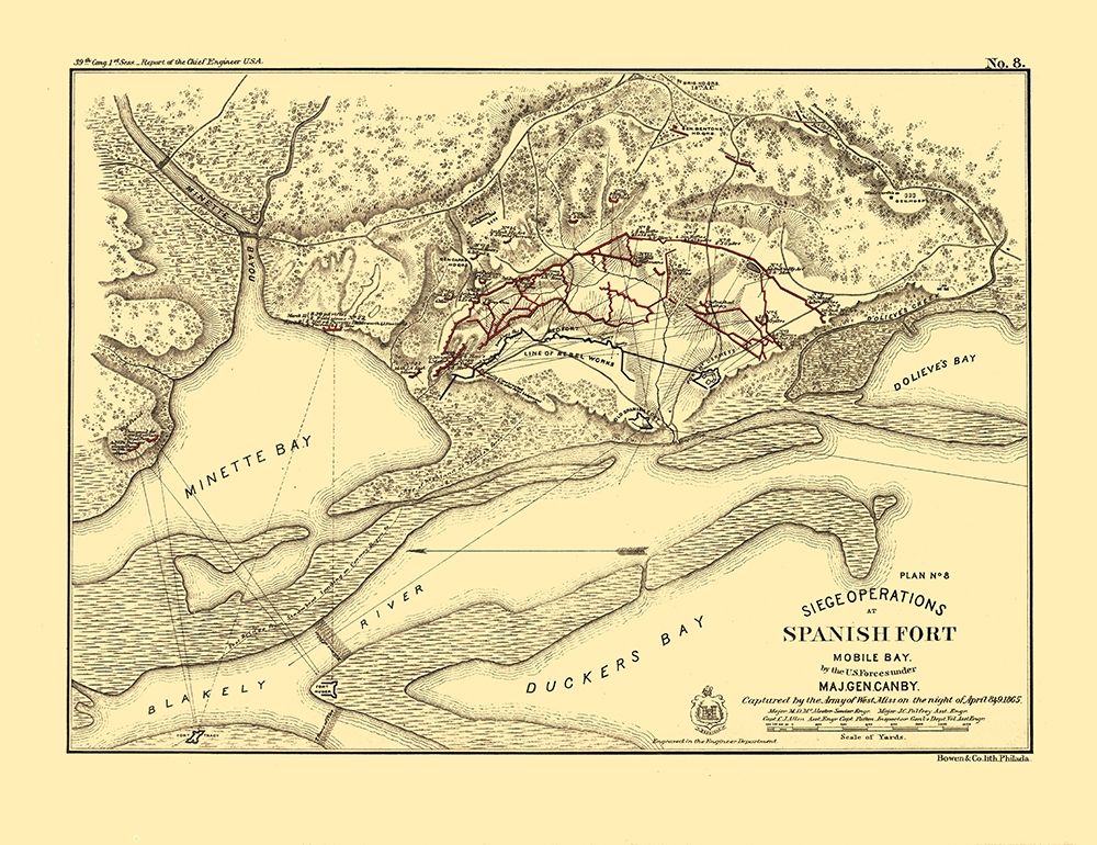 Spanish Fort Mobile Bay Alabama - Palfrey 1866