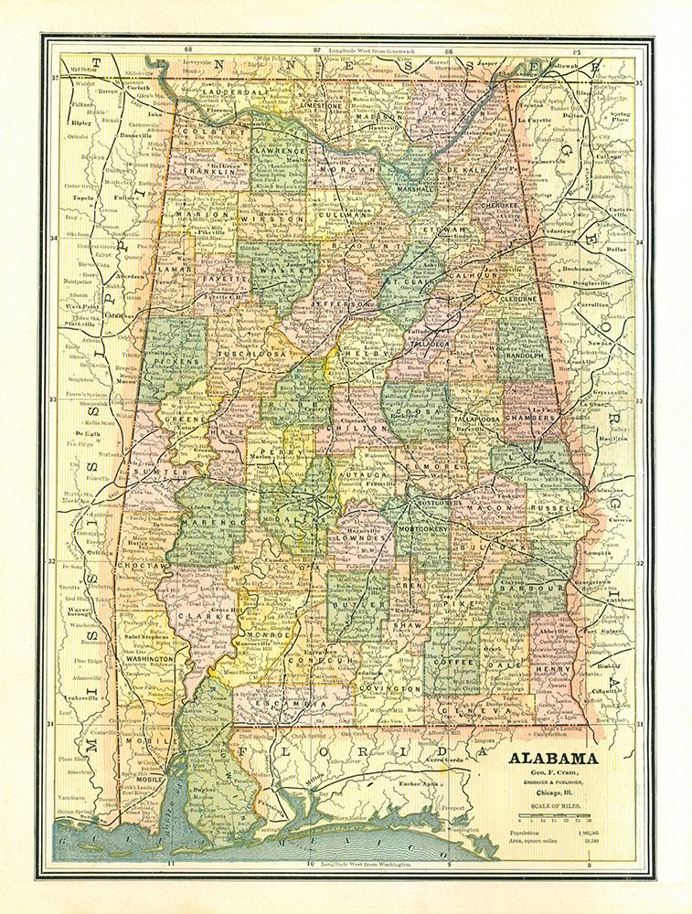 Alabama - Cram 1886