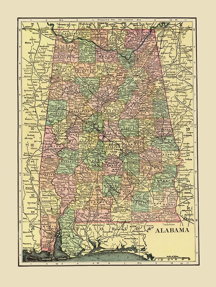 Alabama - Cram 1909