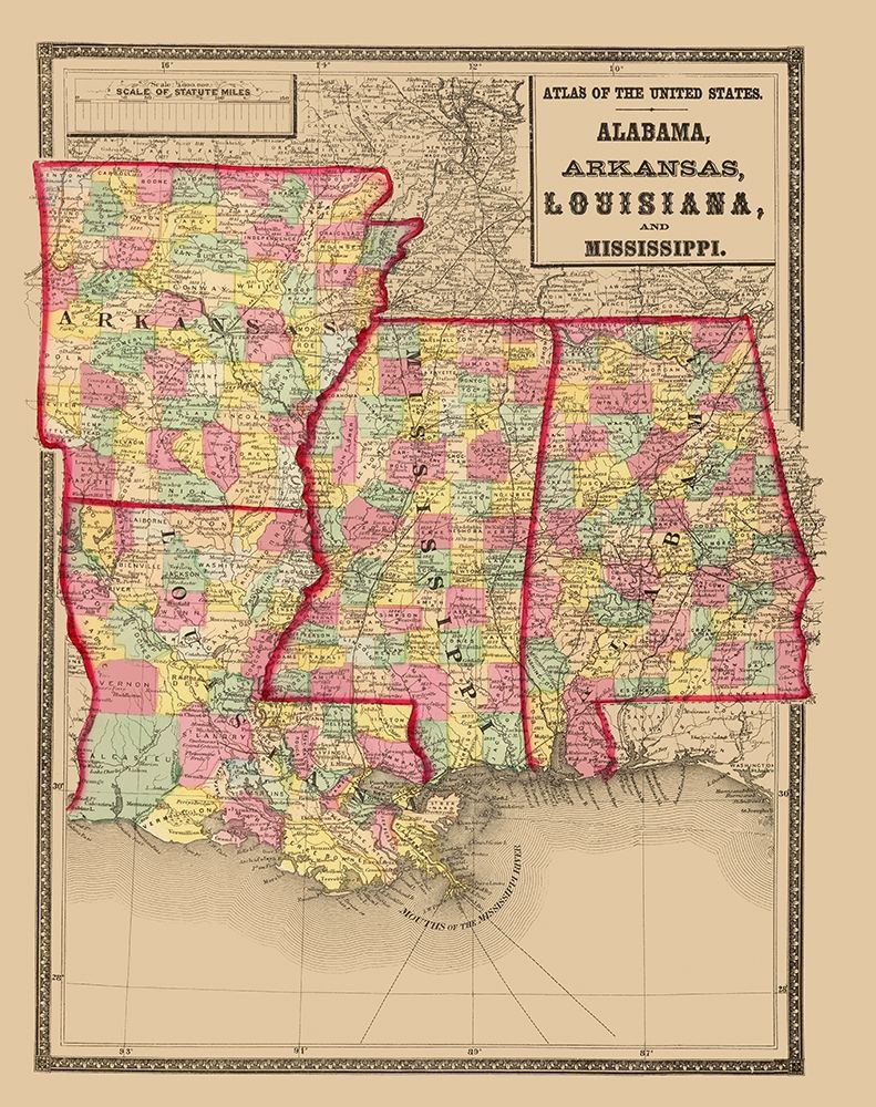Alabama, Arkansas, Louisiana, Mississippi 1873