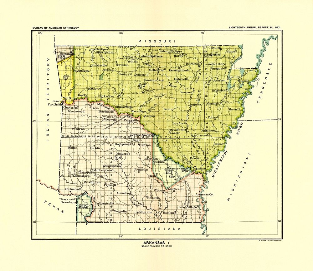 Arkansas Indian Land Cession - Hoen 1896