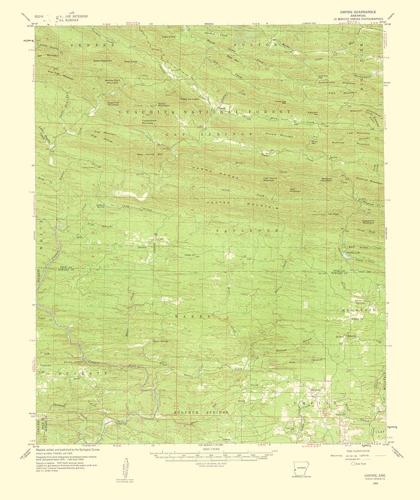 Umpire Arkansas Quad - USGS 1960