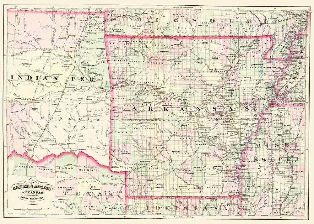 Arkansas, Indian Territory - Asher  1874