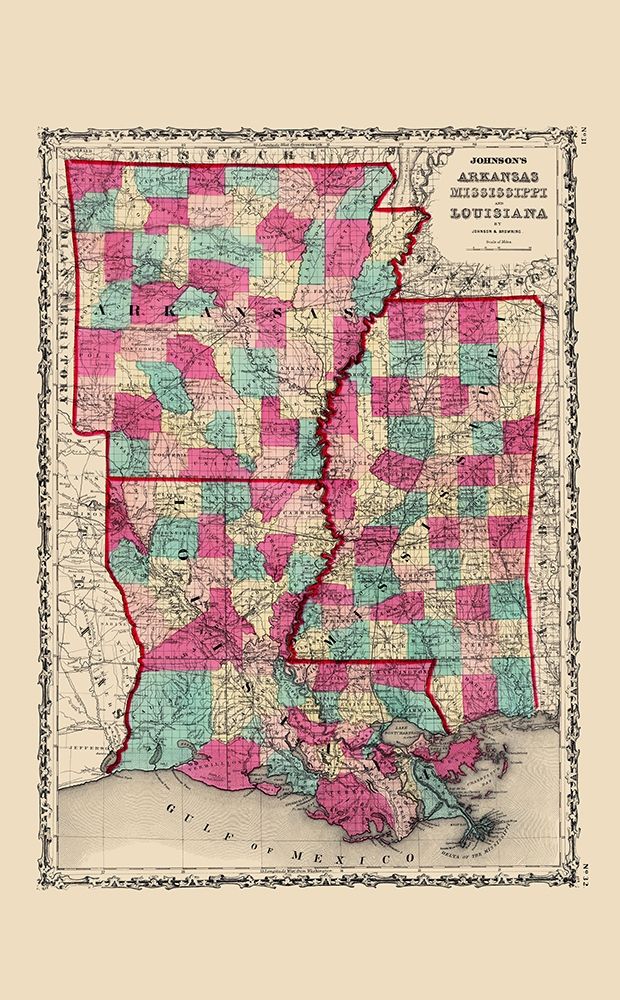 Arkansas, Mississippi, Louisiana - Johnson 1860