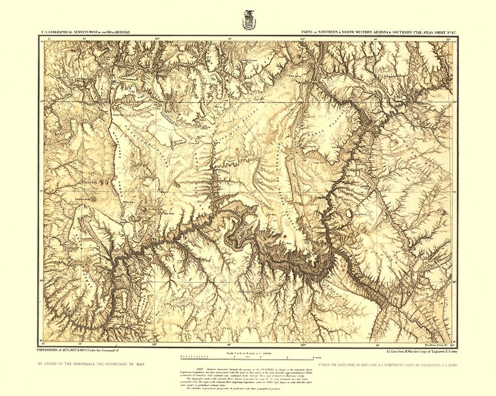 Arizona Utah Atlas Sheet - USGS 1873