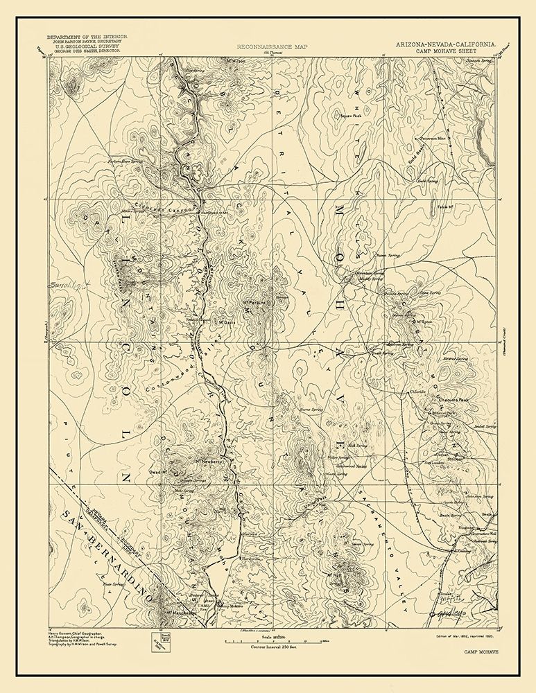 Camp Mohave Arizona Sheet - USGS 1892