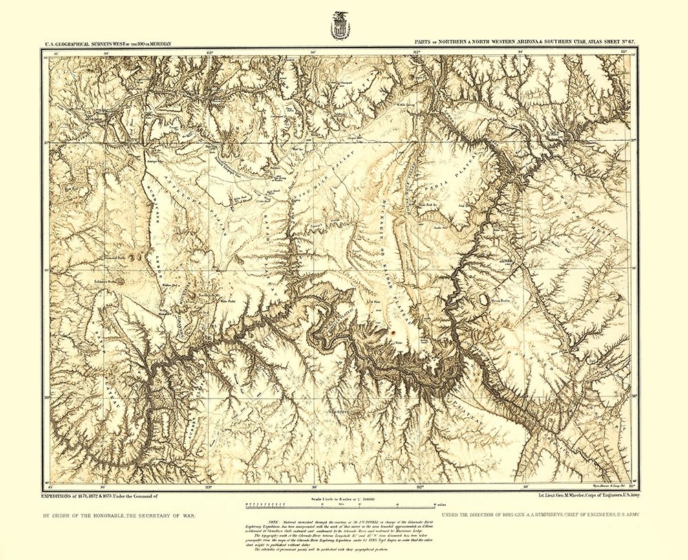 Arizona Utah Sheet - USGS 1873