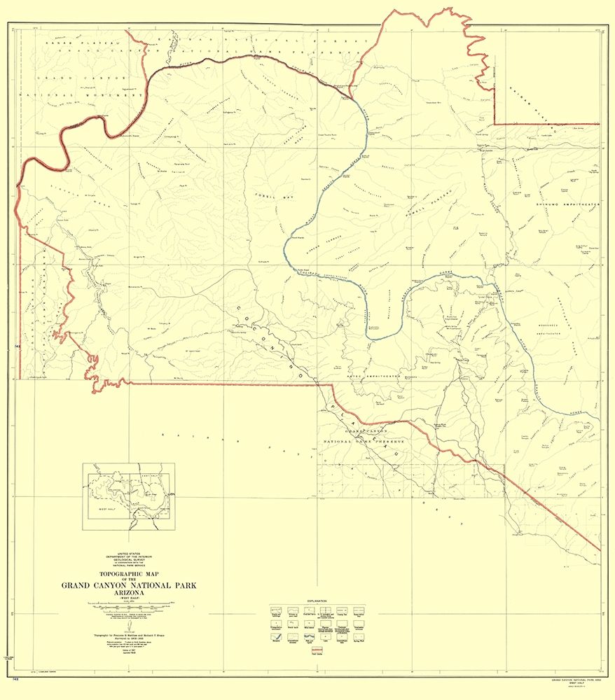 Grand Canyon West Half Arizona - USGS 1927