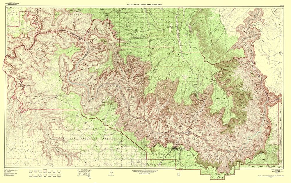 Grand Canyon Vicinity Arizona - USGS 1962