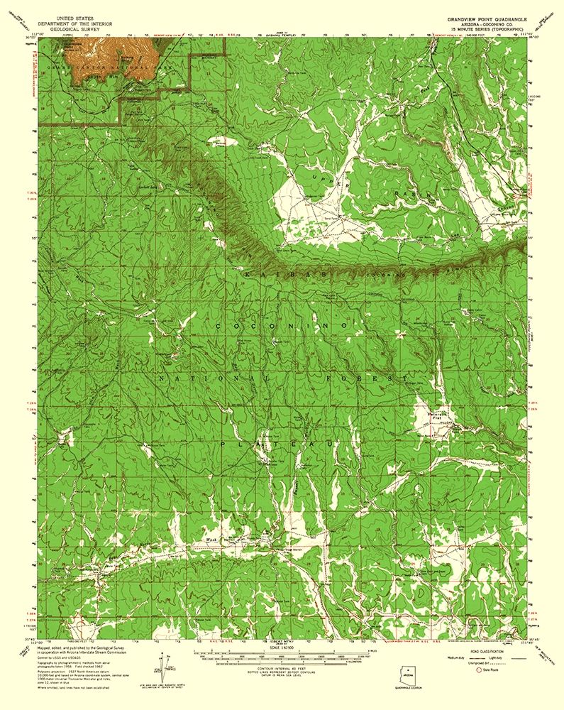 Grandview Point Arizona Quad - USGS 1962