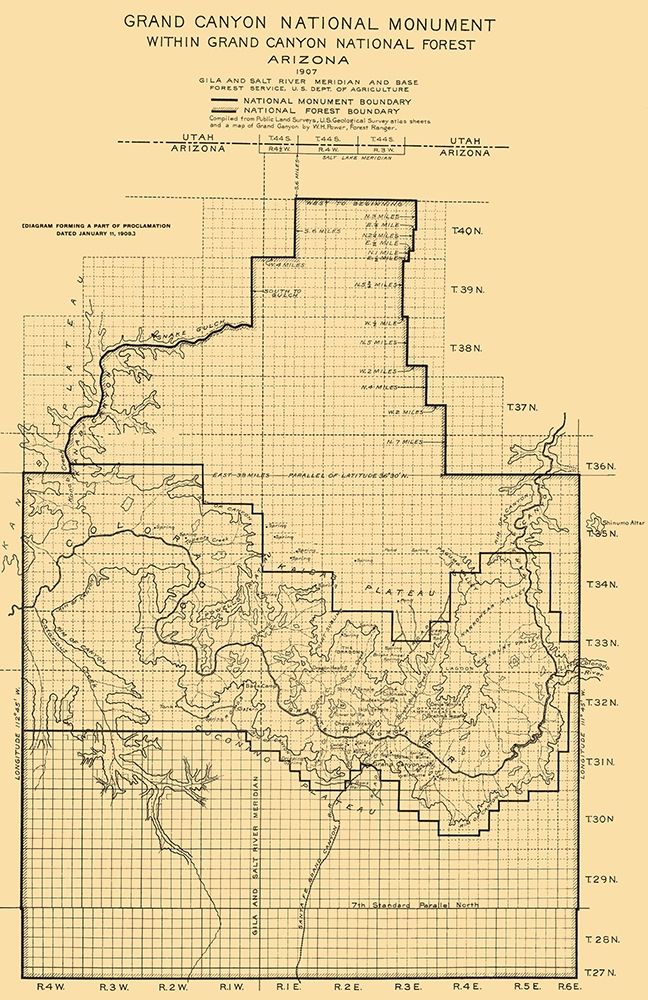 Grand Canyon National Monument Arizona Sheet