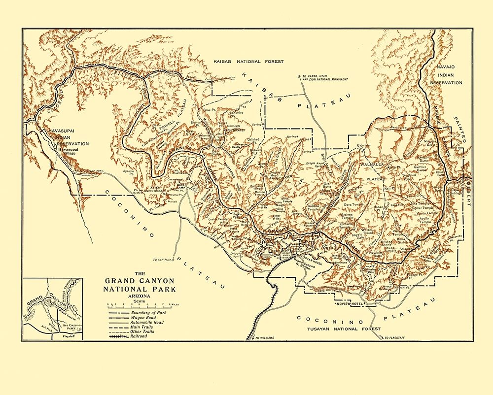 Grand Canyon Arizona - Rand McNally 1919