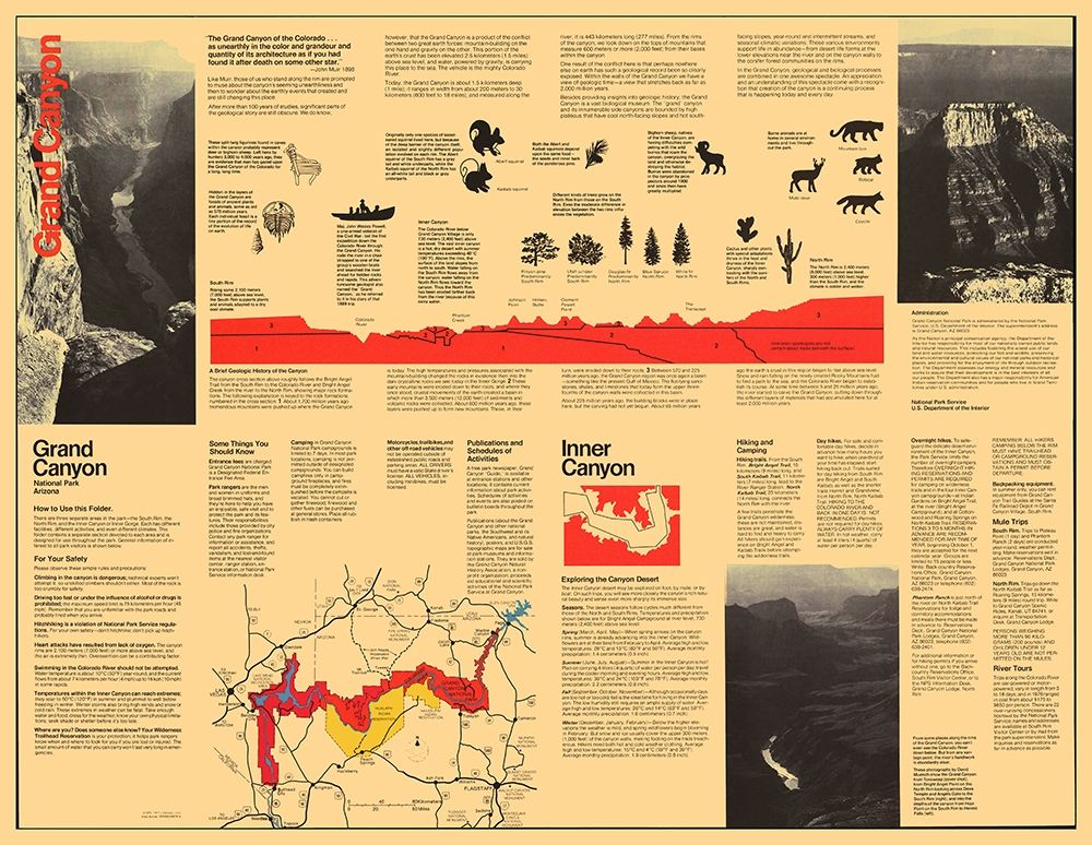 Grand Canyon Visitors Brochure - USPS 1977