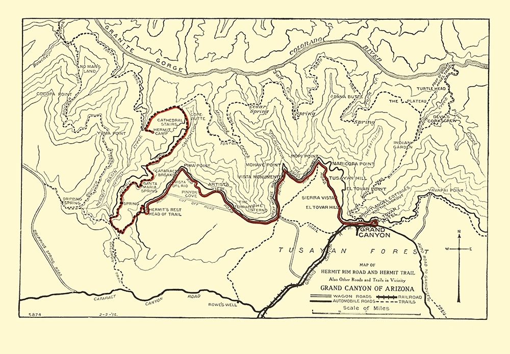 Hermit Rim Road, Trail Grand Canyon 1915