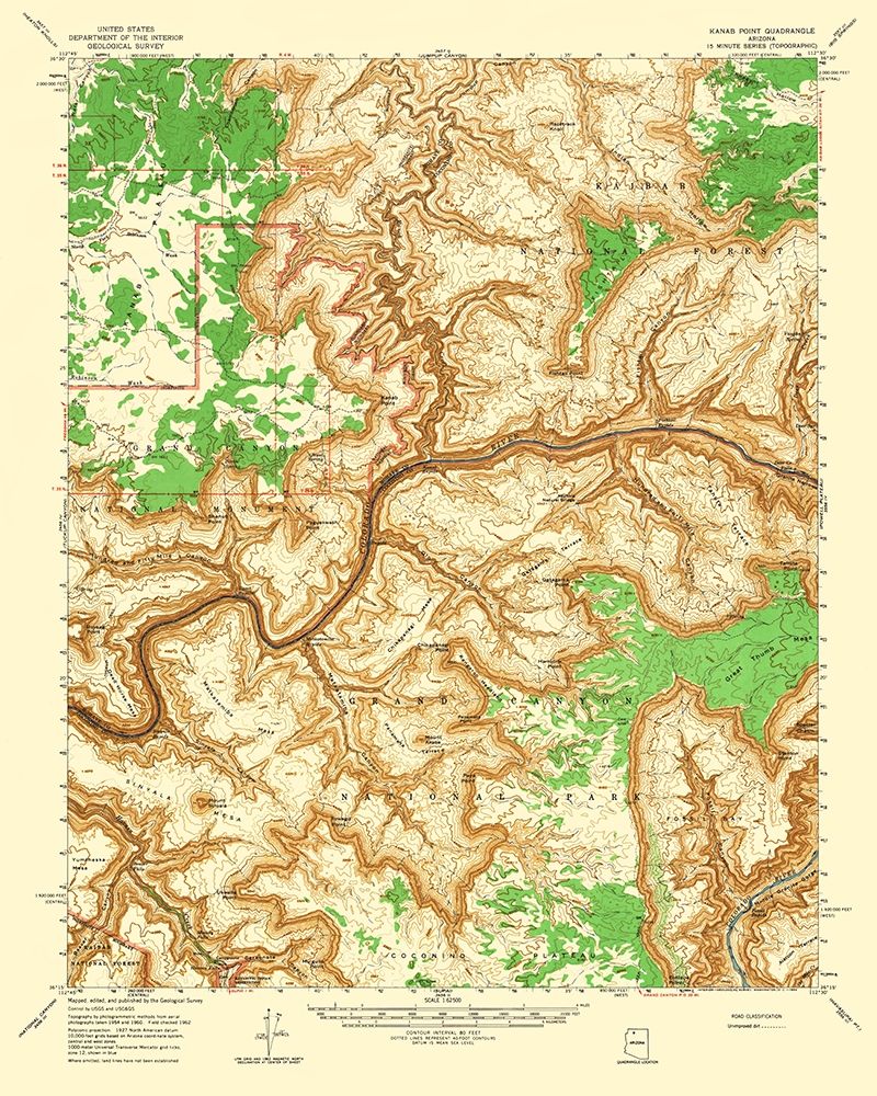 Kanab Point Arizona Quad - USGS 1964