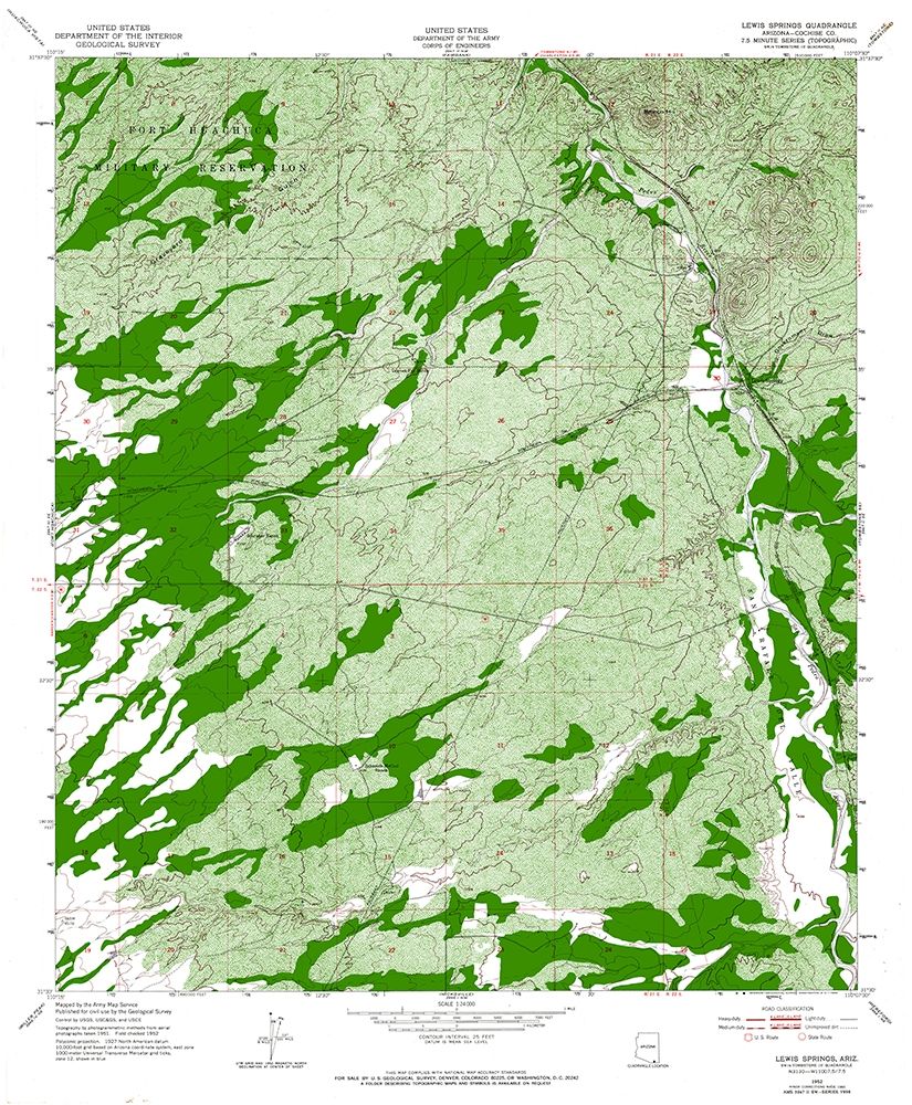 Lewis Springs Arizona Quad - USGS 1952
