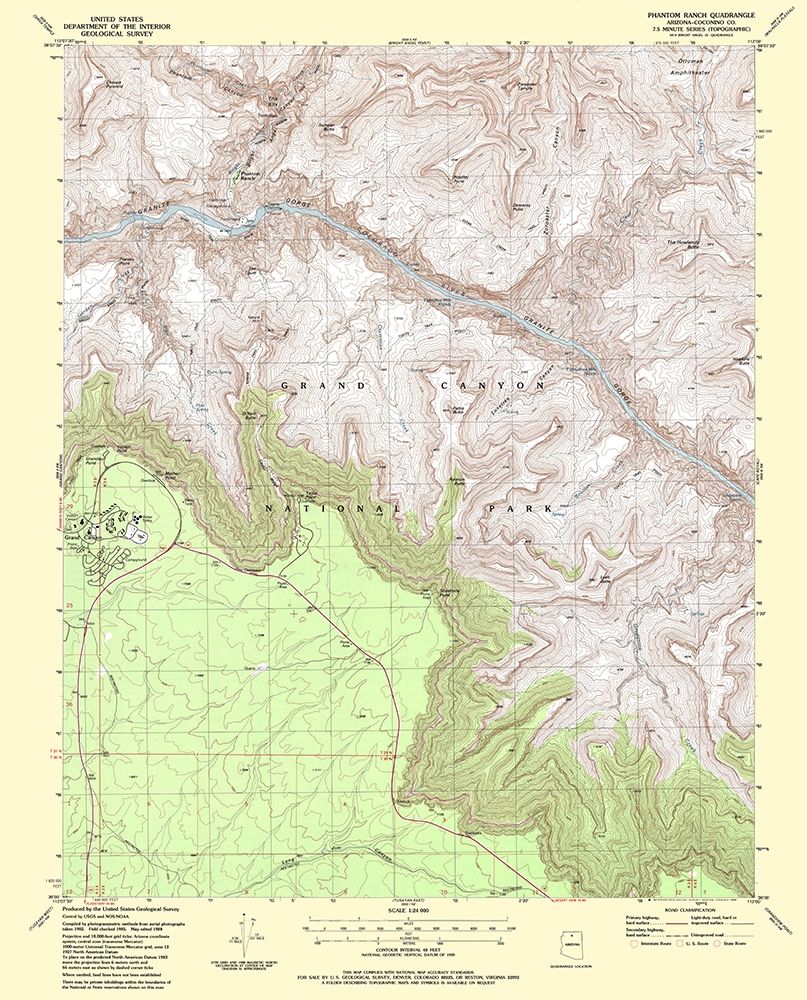 Phantom Ranch Arizona Quad - USGS 1988