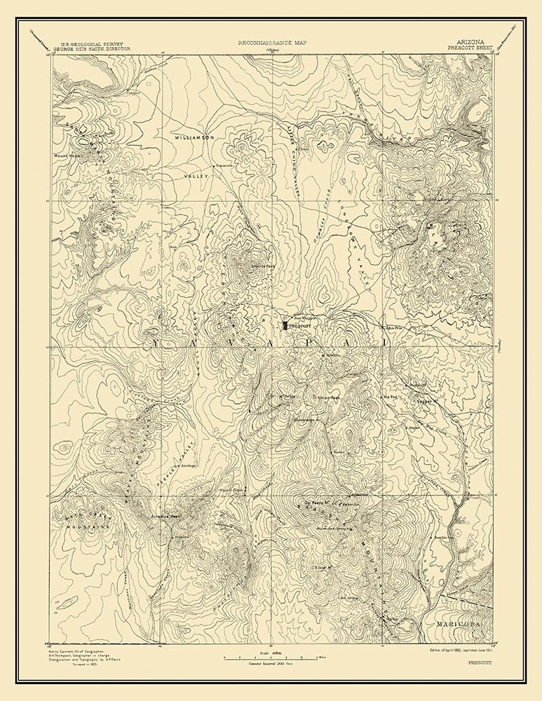 Prescott Arizona Sheet - USGS 1892