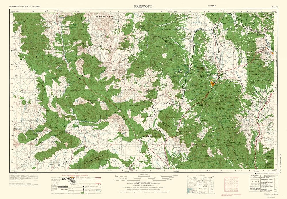 Prescott Arizona Quad - USGS 1954