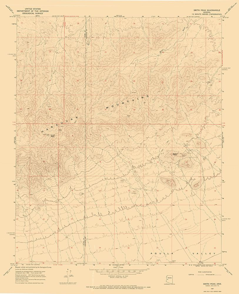 Smith Creek Arizona Quad - USGS 1967