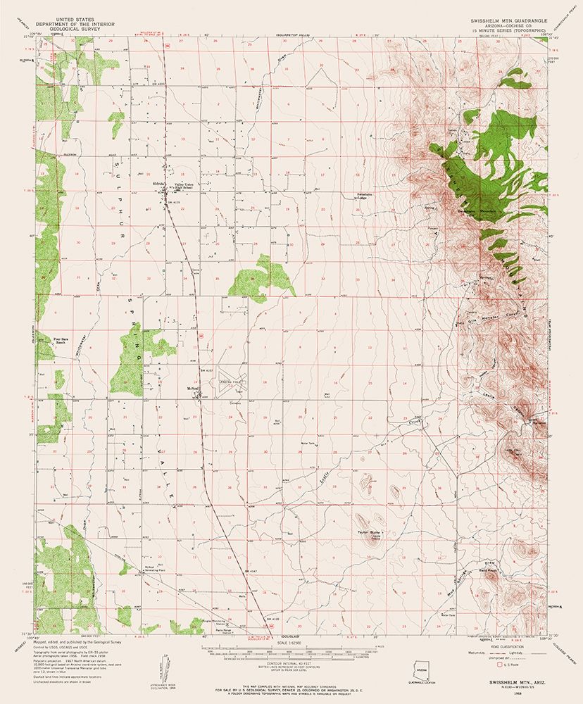 Swisshelm Mountain Arizona Quad - USGS 1958