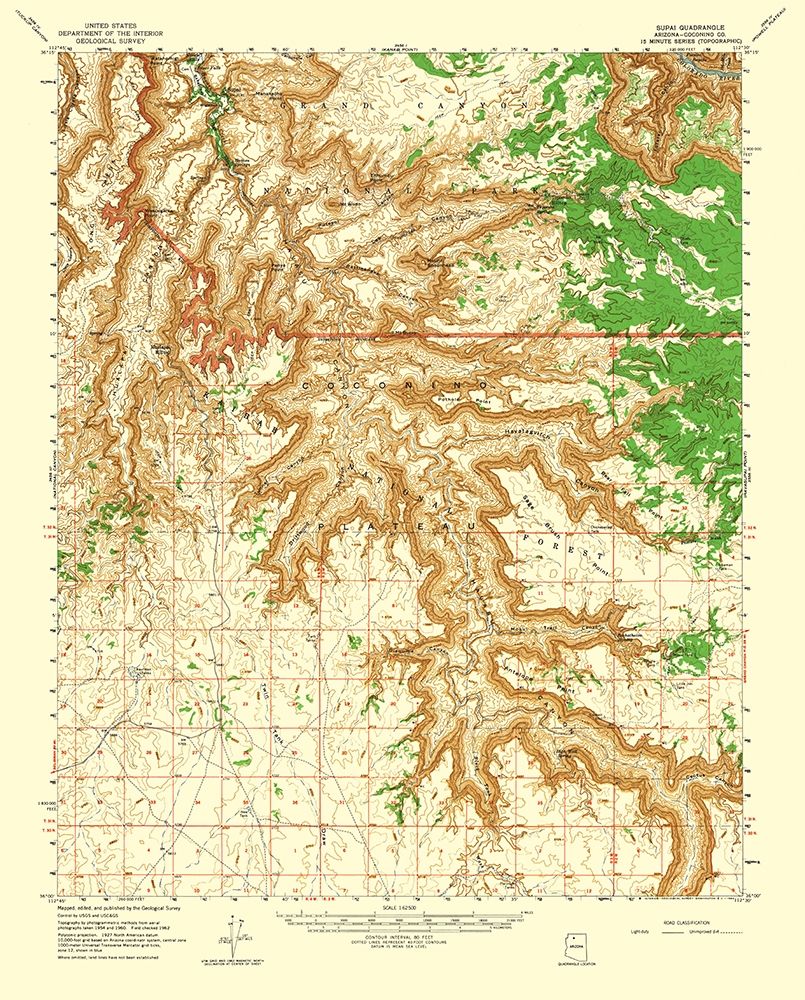 Supai Arizona Quad - USGS 1962