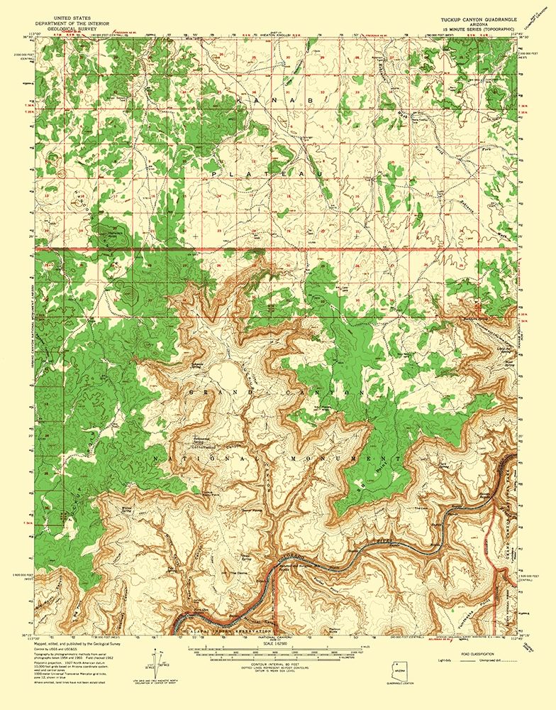Tuckup Canyon Arizona Quad - USGS 1962