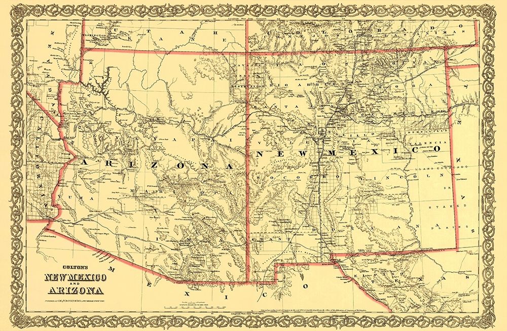 Arizona  New Mexico - Colton 1873