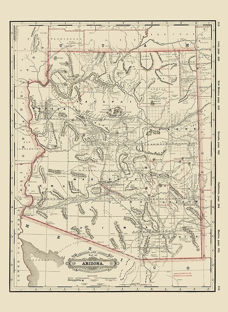 Arizona - Cram 1889