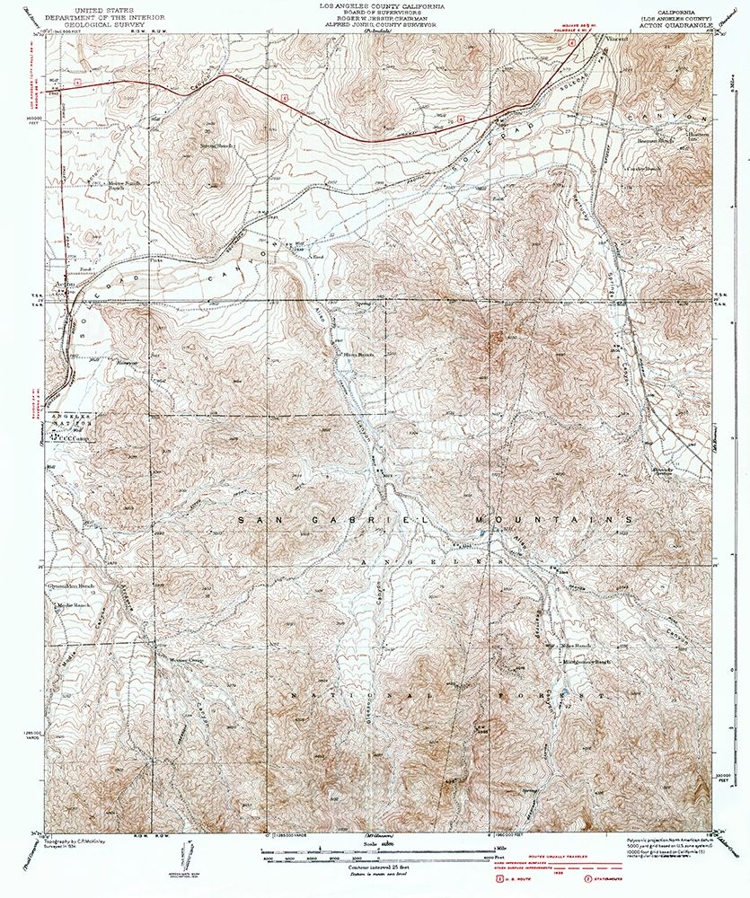 Acton California Quad - USGS 1939