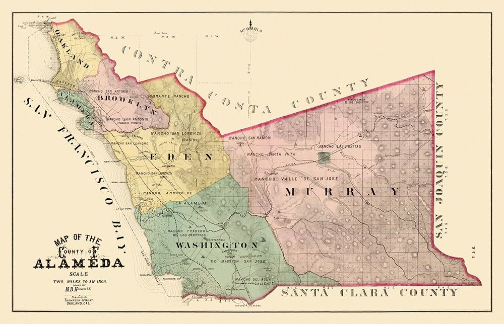 Alameda California Landowner - Thompson 1878