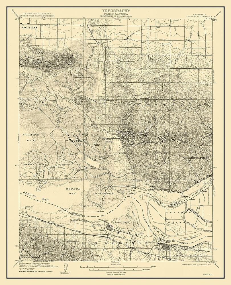Antioch California Quad - USGS 1908