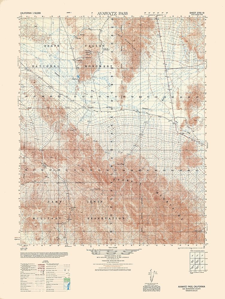 Avawatz Pass Sheet - US Army 1948
