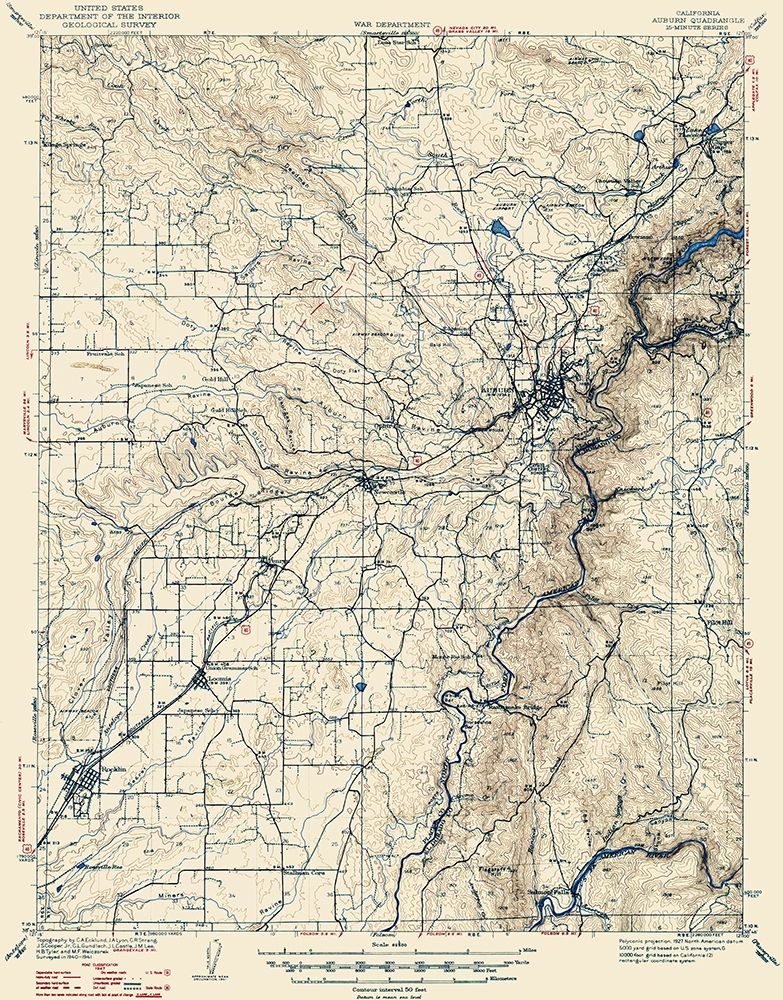 Auburn California Quad - USGS 1941