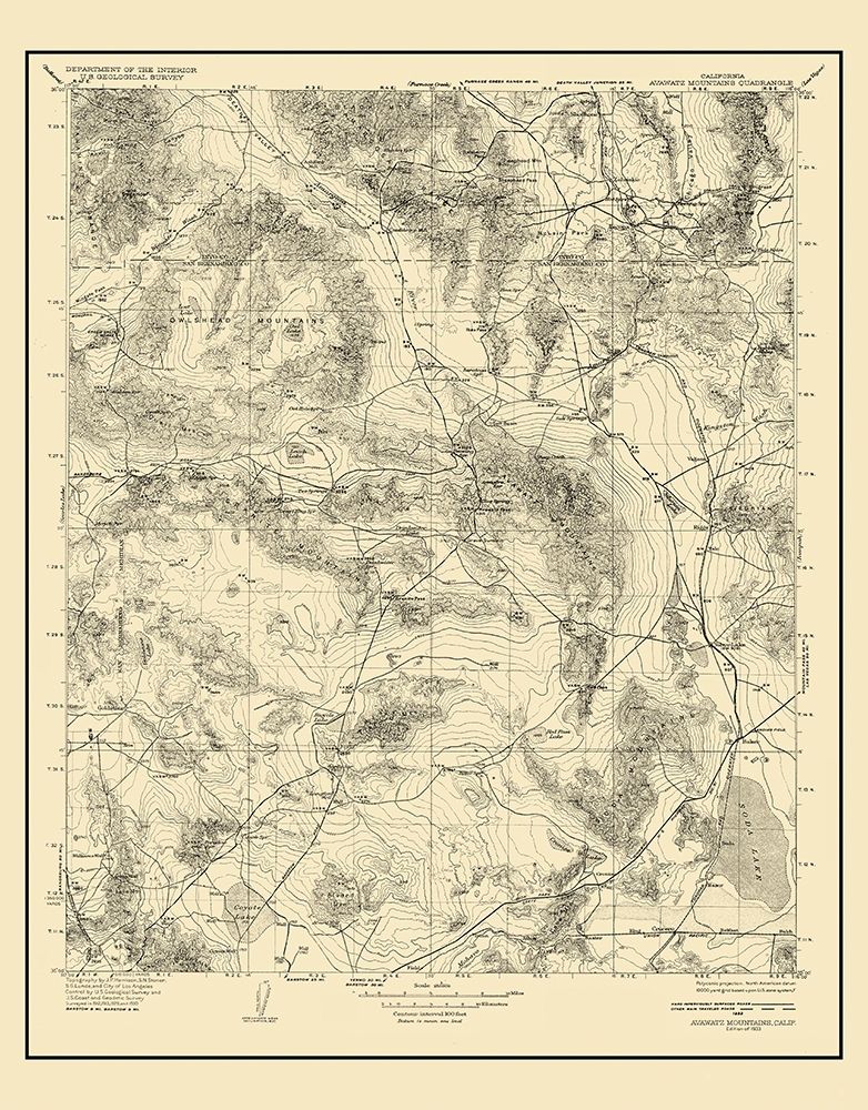 Avawatz California Quad - USGS 1933