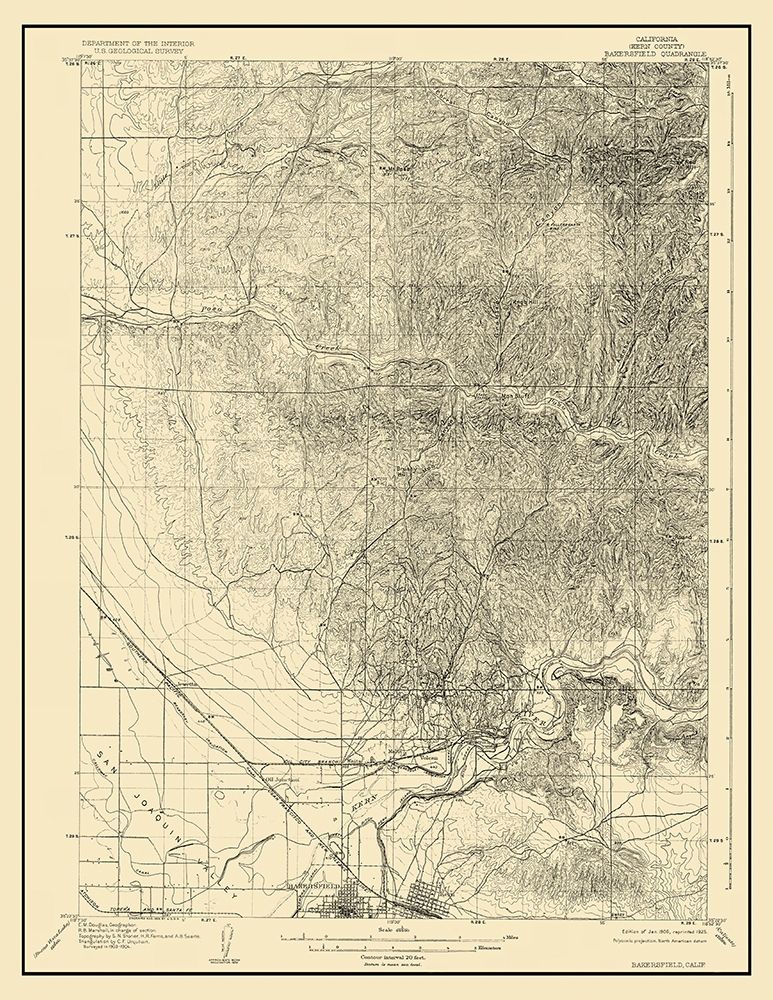 Bakersfield California Quad - USGS 1906