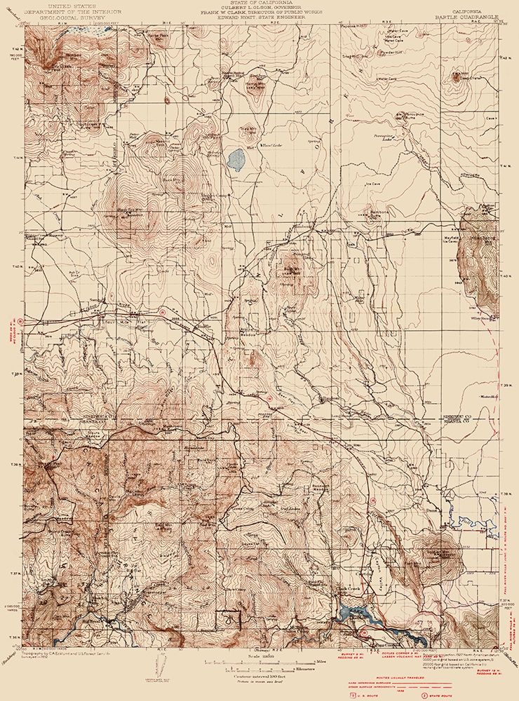 Bartle California Quad - USGS 1939