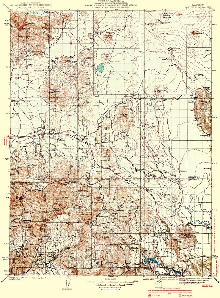 Bartle California Quad - USGS 1939