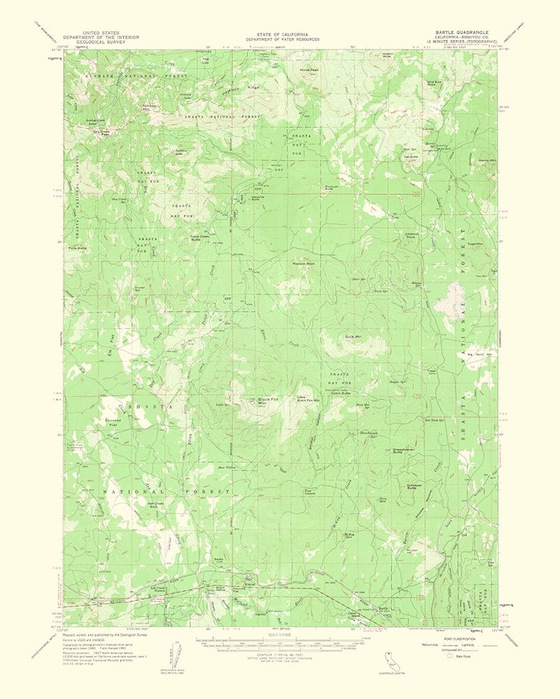 Bartle California Quad - USGS 1963