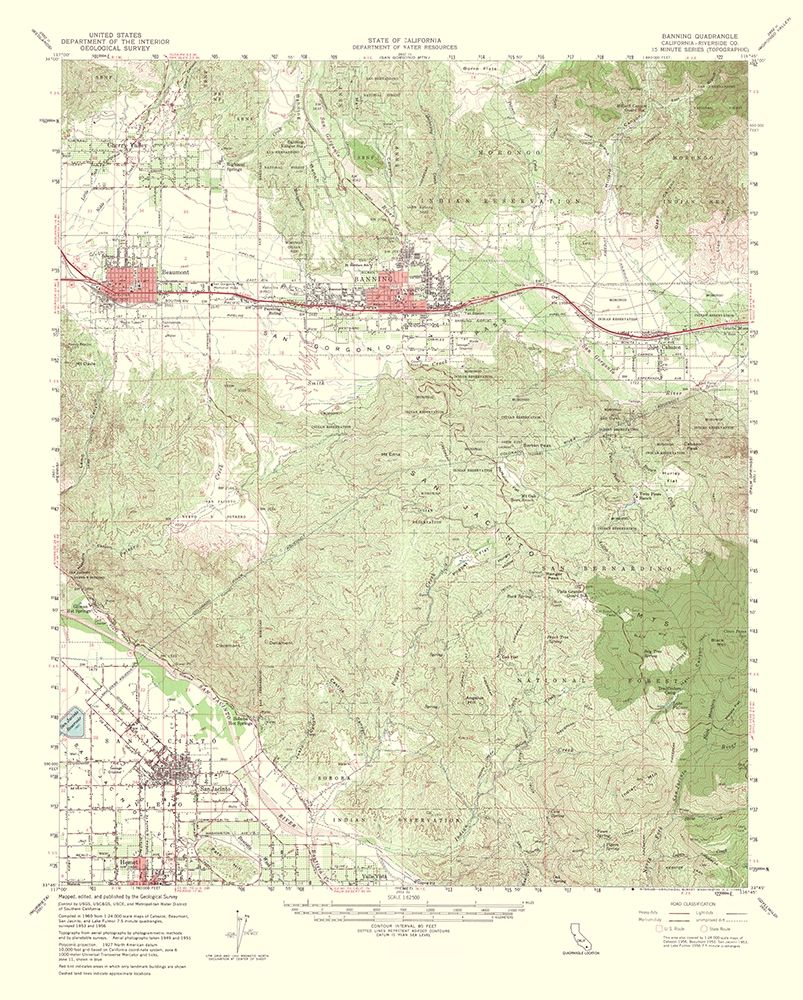 Banning California Quad - USGS 1964