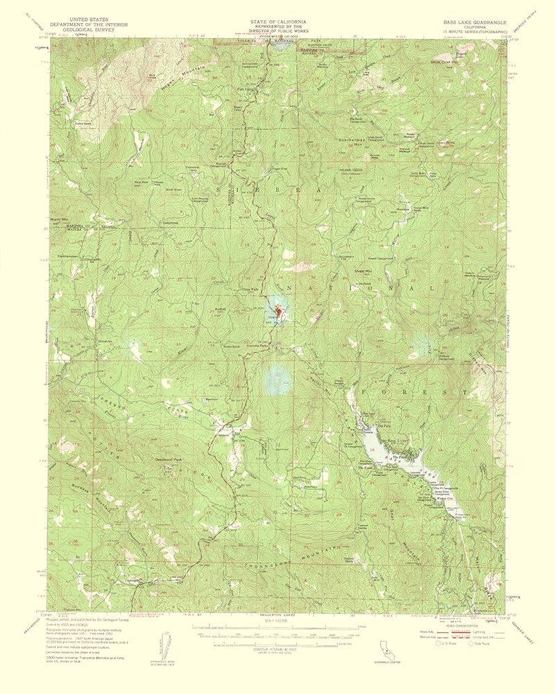 Bass Lake California Quad - USGS 1959