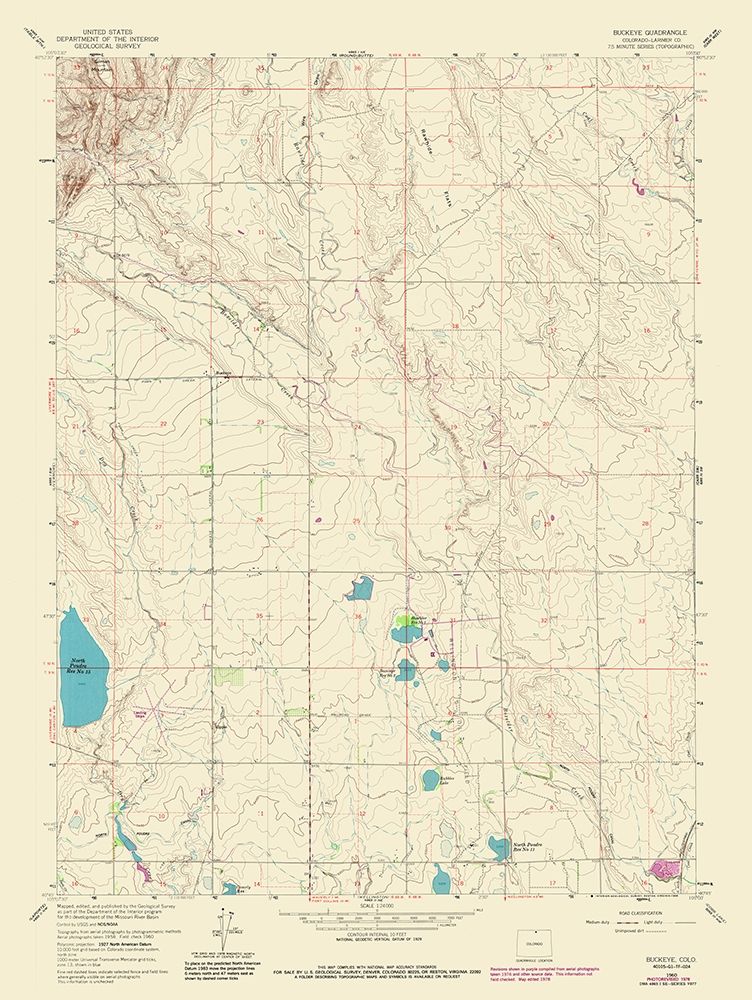 Buckeye Colorado Quad - USGS 1978