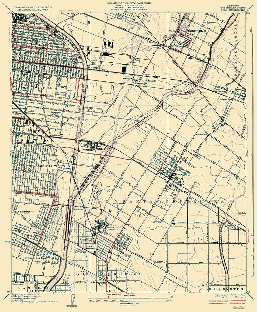 Bell California Quad - USGS 1936