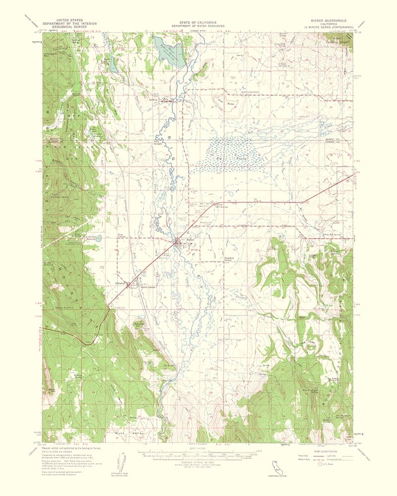 Bieber California Quad - USGS 1963